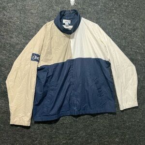 Izod Men's Two-Tone Windbreaker in Navy and Cream